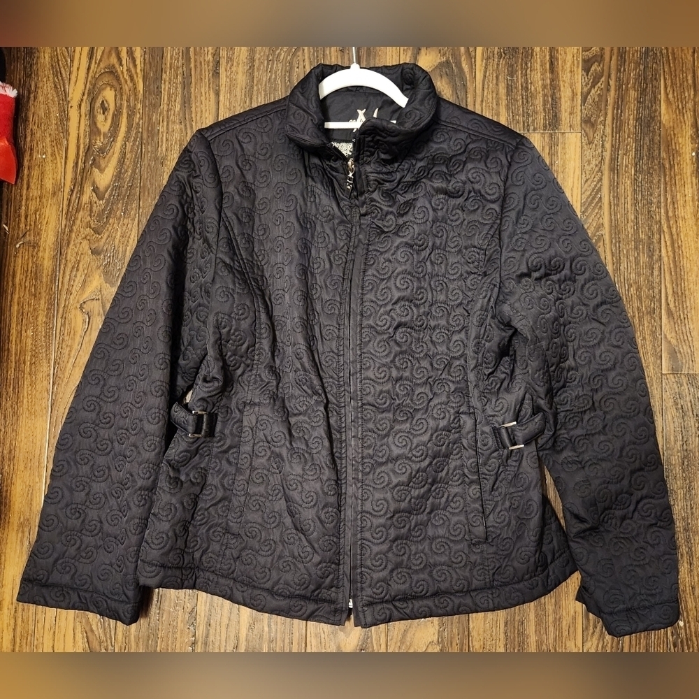 Neyelle Quilted Black Light Coat Jacket Size L NWOT - Picture 3 of 12